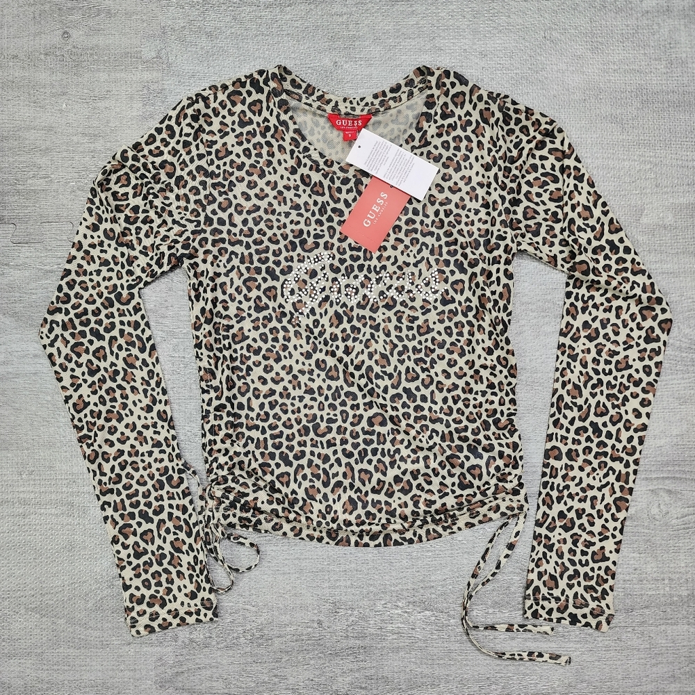Guess Sheer Cheetah Print Top